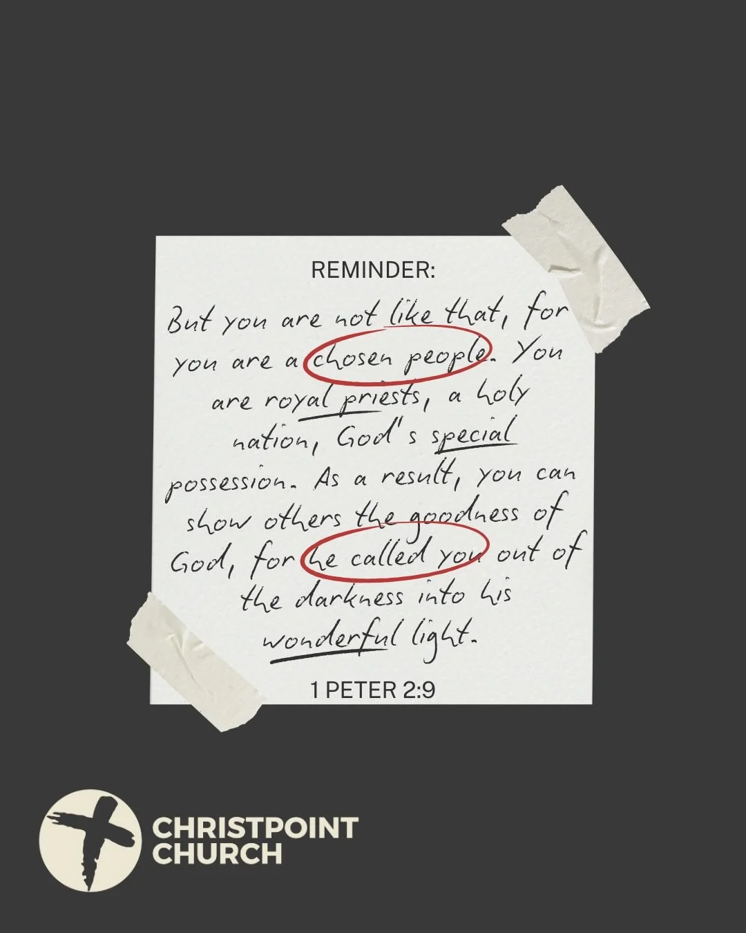 You are chosen, called, and set apart to shine His light!