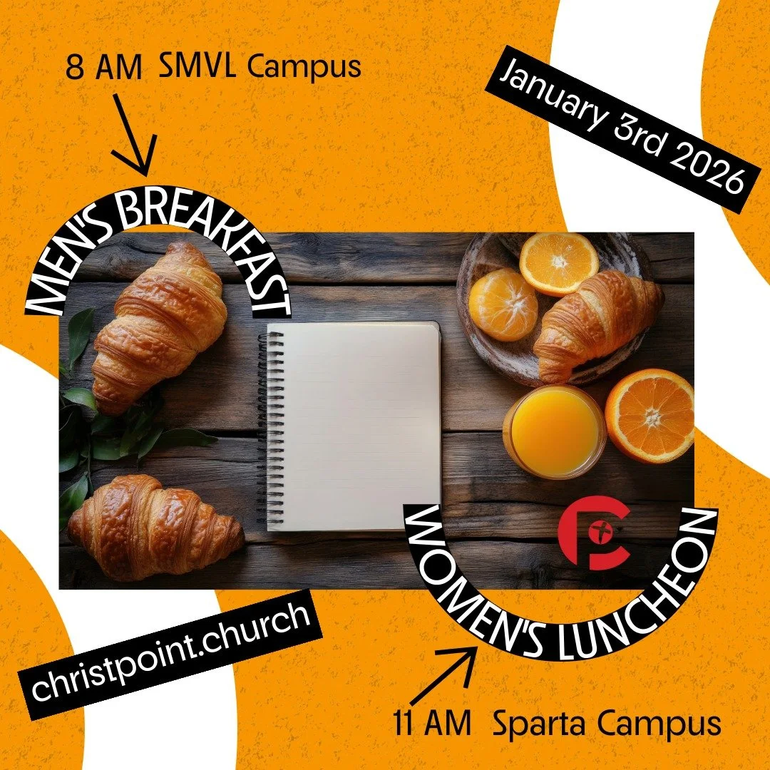 🎉 This Saturday is packed with connection + community! 🎉
☕ Men&rsquo;s Breakfast | 8AM | SMVL Campus
🌸 Sisterhood Luncheon | 11AM | Sparta Campus
Grab your crew, mark your calendars, and come be part of what God&rsquo;s doing! You don&rsquo;t want