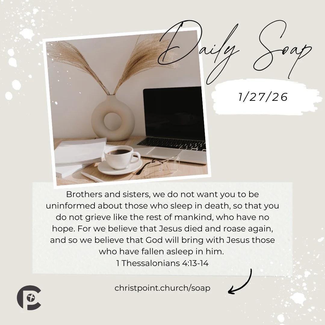 Let&rsquo;s start the day rooted in God&rsquo;s Word.
Join us for today&rsquo;s SOAP as we listen, reflect, and grow together. 🌿📖