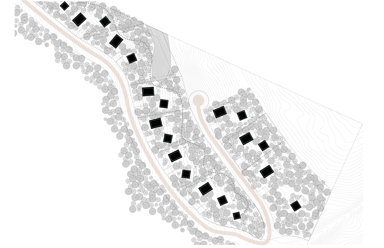 Plan d'implantation préliminaire du projet Forêt-Mixte