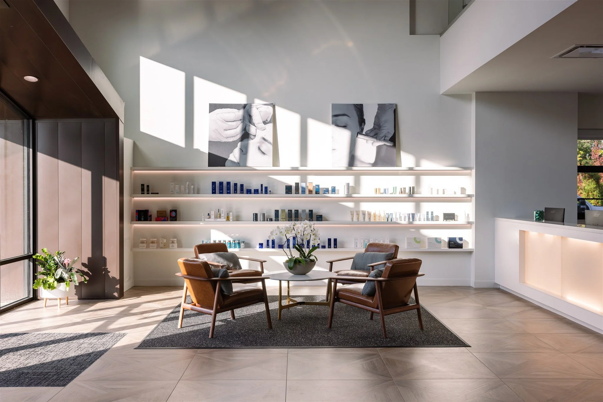 Clean, professional medical spa treatment room with neutral tones at Trouvé Medspa in Cleveland