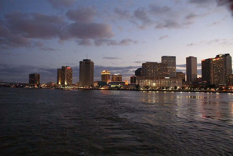 New Orleans skyline beside the Mississippi River, Louisiana