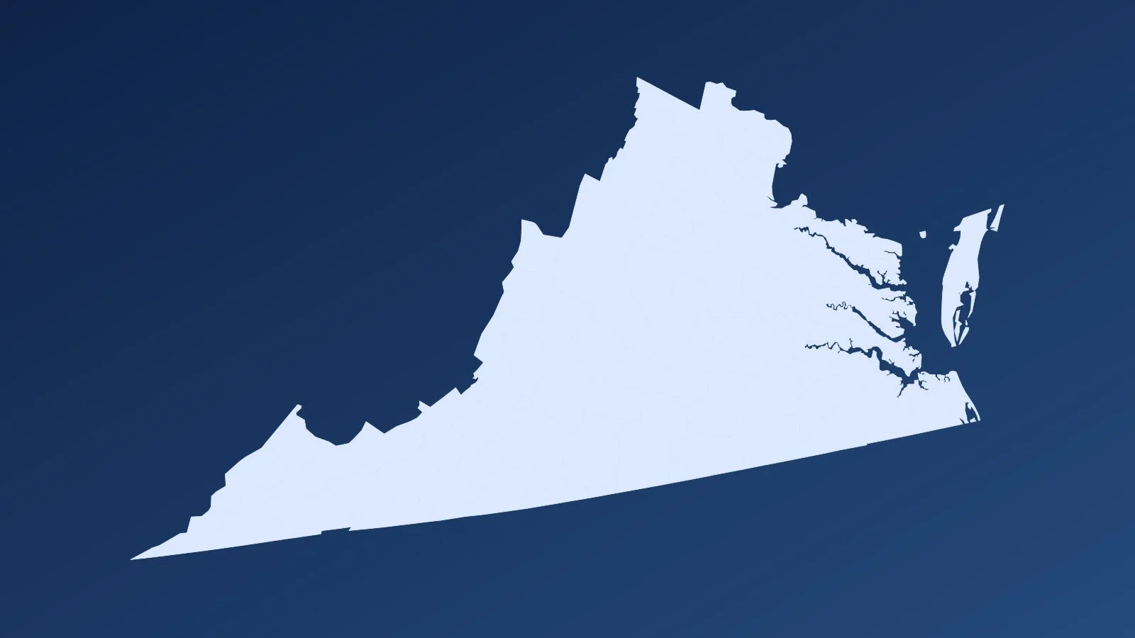 Rendered Virginia state outline for the Airloom drone show location guide
