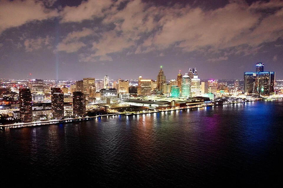 Detroit skyline, Michigan