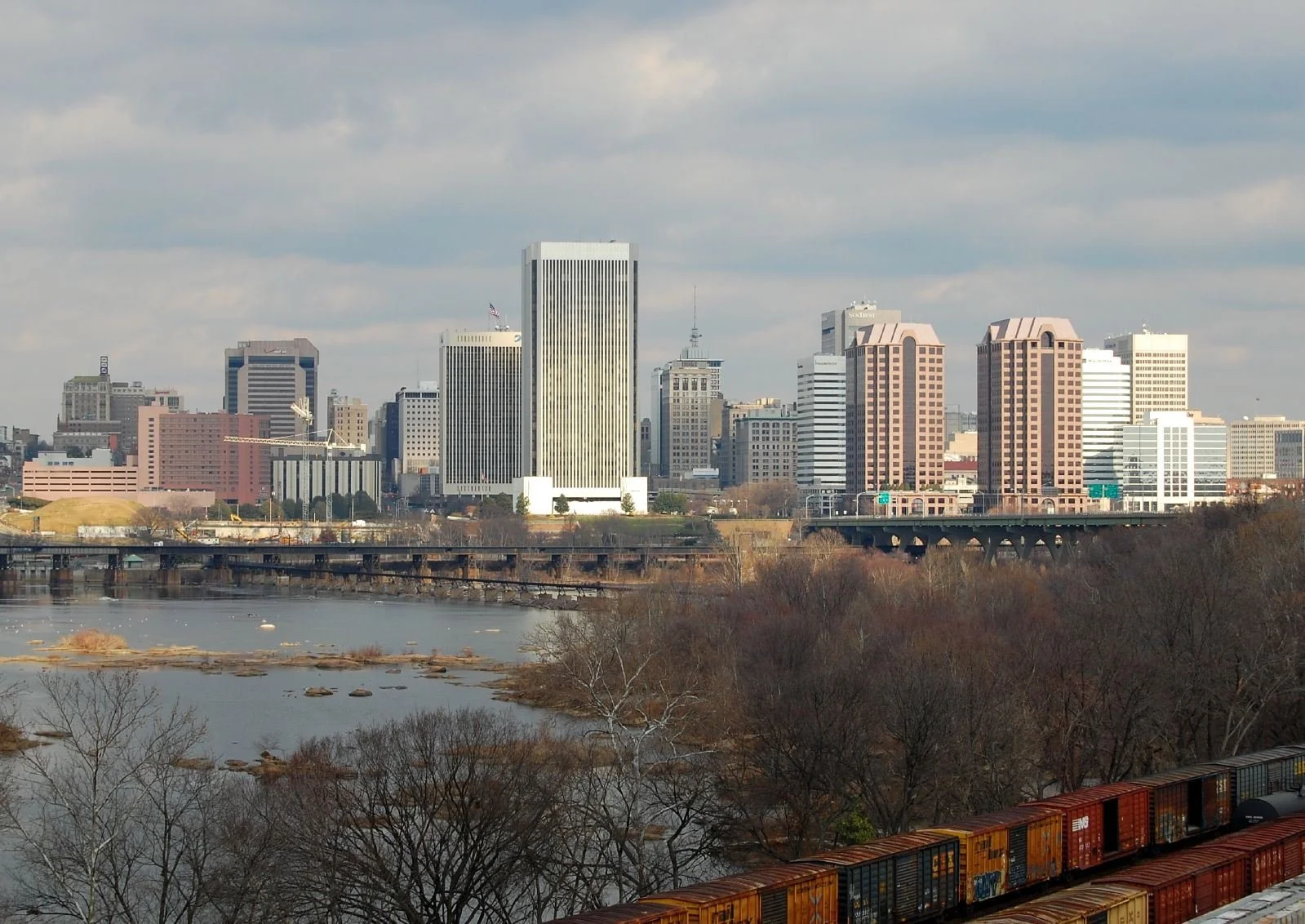 Richmond, Virginia skyline viewed from south of the James River