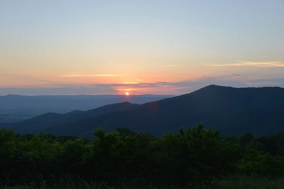 Sunset from Pass Mountain Overlook in Shenandoah National Park, Virginia