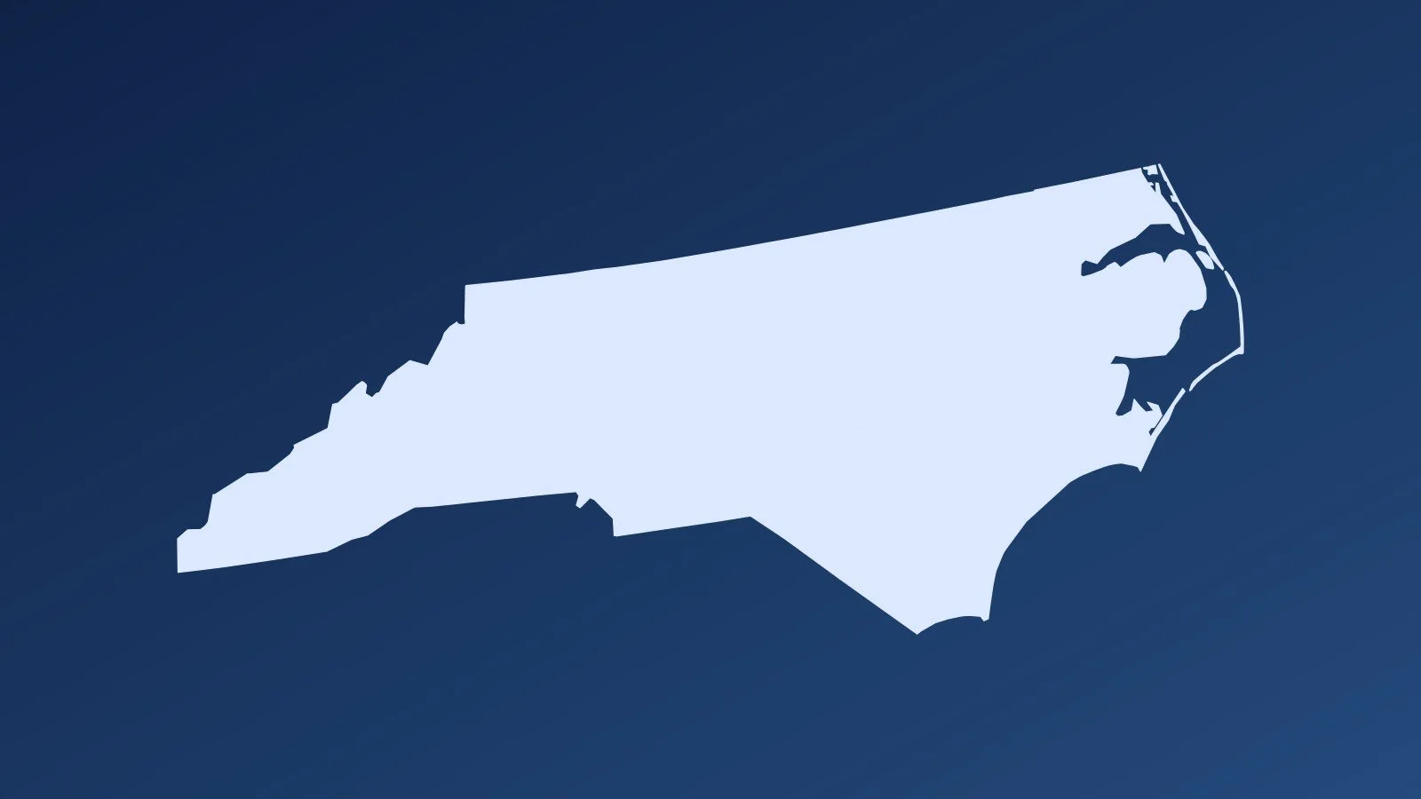 Rendered North Carolina state outline for the Airloom drone show location guide