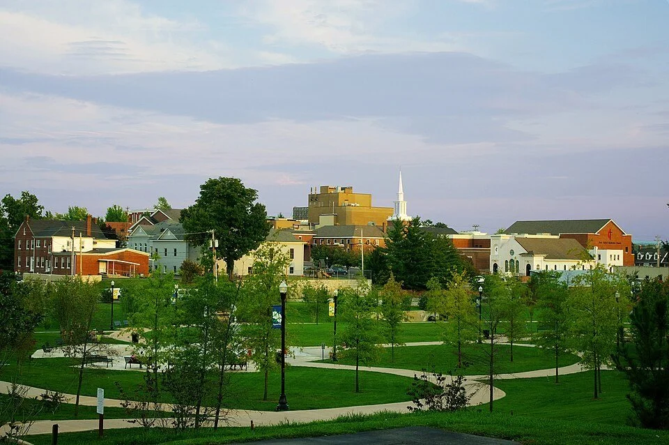 Cookeville and Dogwood Park at sunset in Tennessee