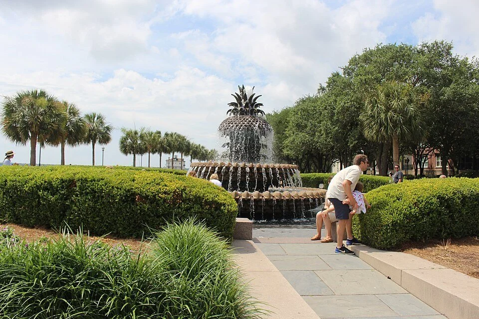 Pineapple fountain at Waterfront Park in Charleston, South Carolina