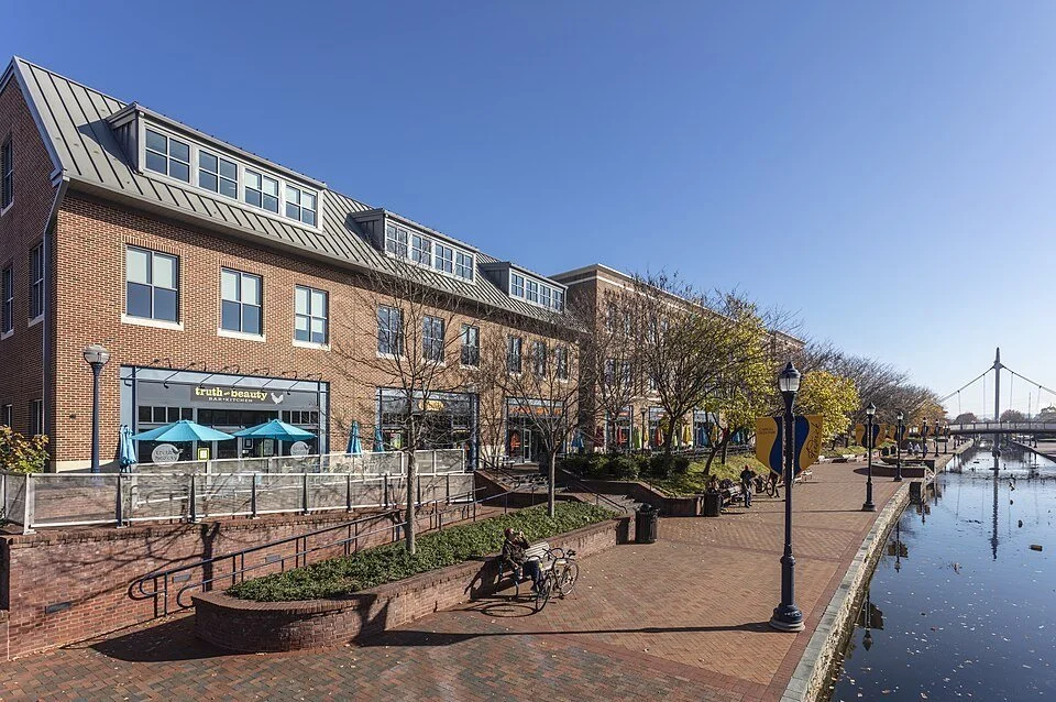 Carroll Creek promenade in Frederick, Maryland