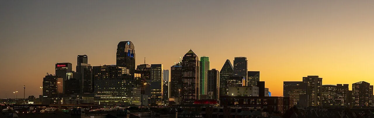 Dallas skyline at dusk, Texas