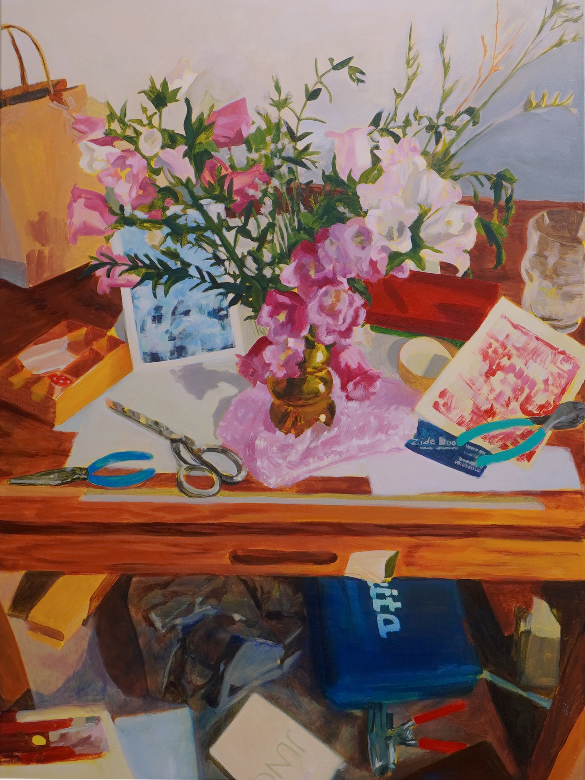 VERY BORING STILL LIFE, 40X30”, acrylic on linen canvas, 2024