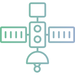 An abstract illustration with overlapping shapes in shades of green and purple, representing technology and communication.