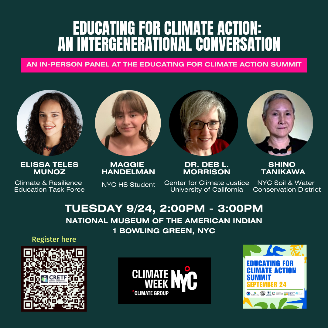 Climate Week NYC 2024: Educating for Climate Action: An Intergenerational Conversation (in-person event moderated by CRETF)