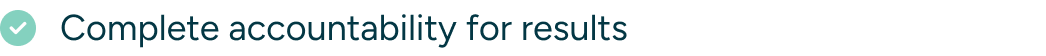 Logo with the text 'Complete accountability for results'