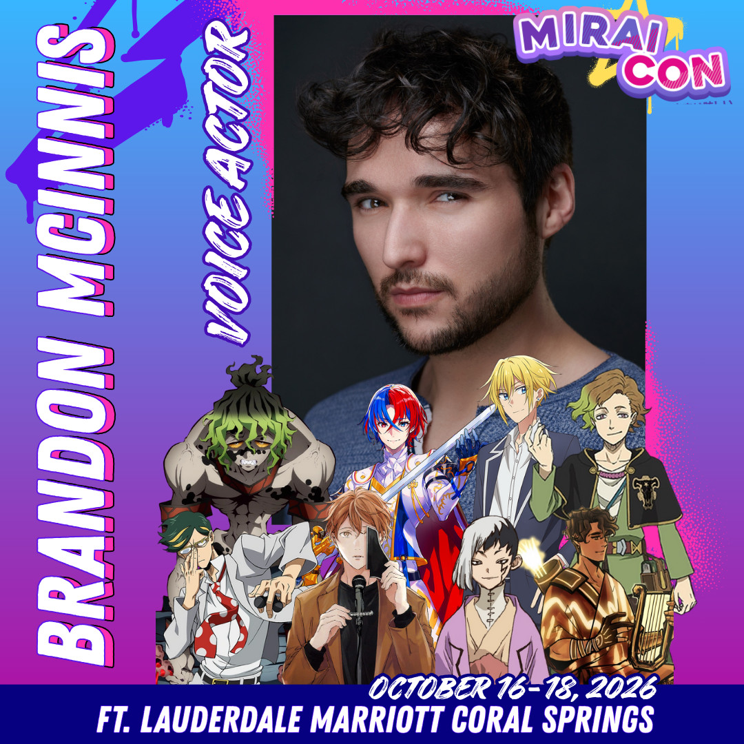 Image showing voice actor Brandon McInnis with his featured roles listed in blog post.