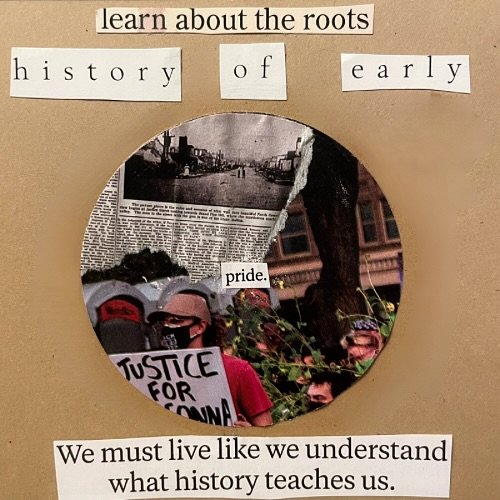Day 1 of 30 &ndash; Pride Month Collage Series
One collage a day for 30 days.

I&rsquo;m honoring Pride Month through daily collage: exploring joy, identity, grief, resistance, and self-expression. 

Pride began as a riot (a response to police brutal