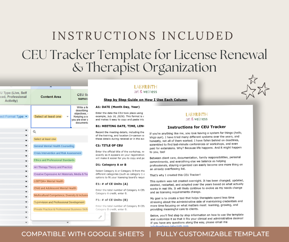 Continuing Education Tracker for Therapists and Counselors download