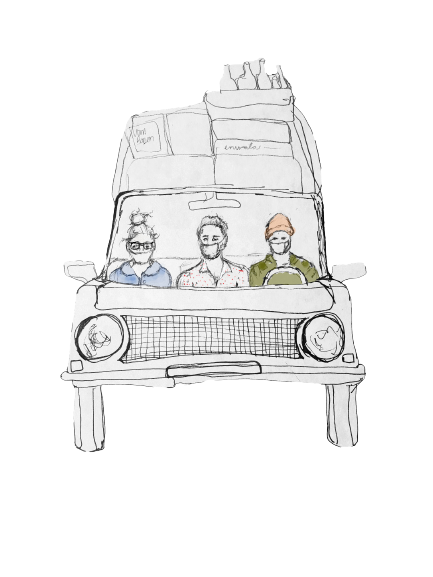 Wine Salesmen Car Sketch