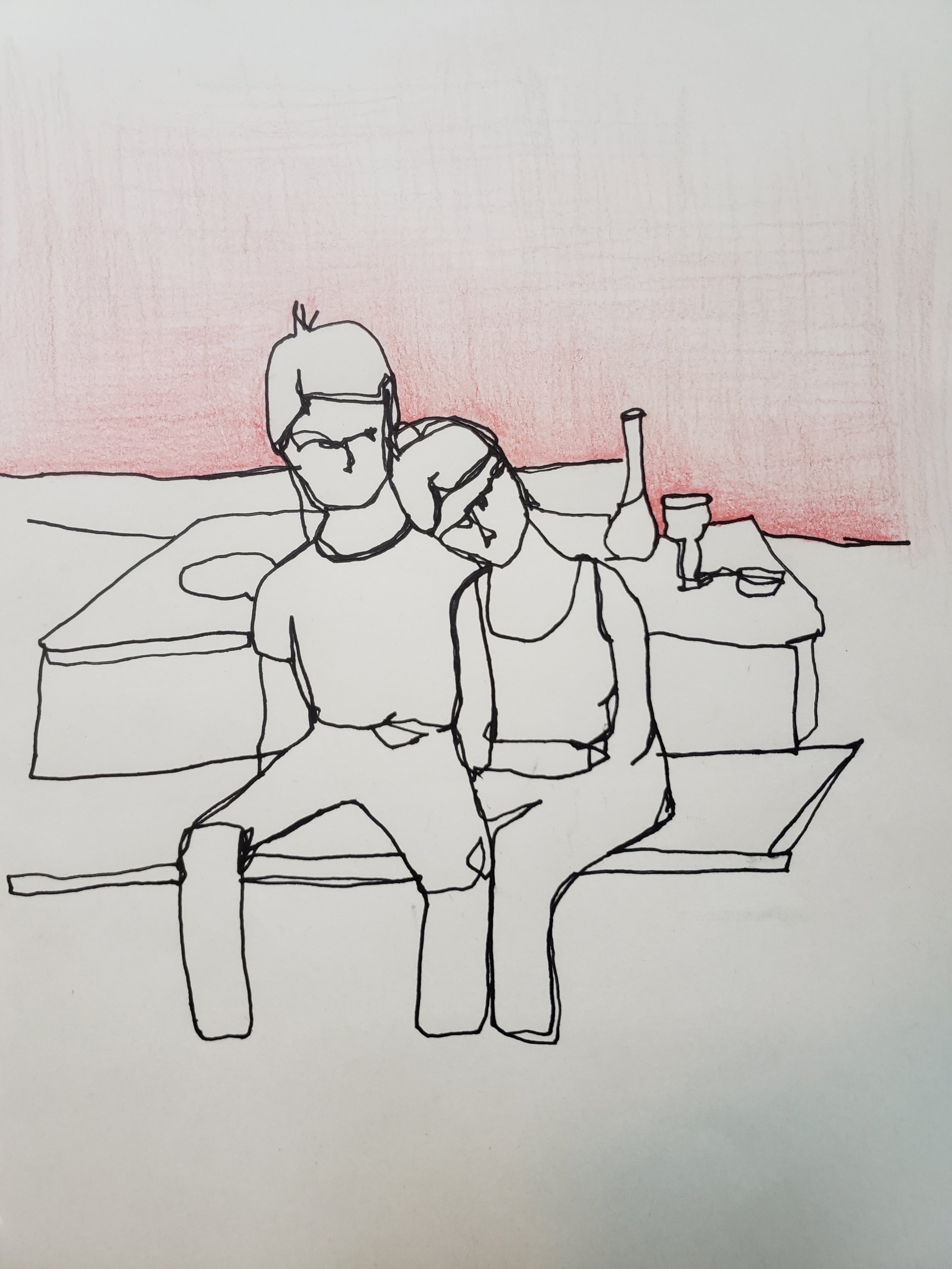 Simple Pen Sketch for Custom Wine Label