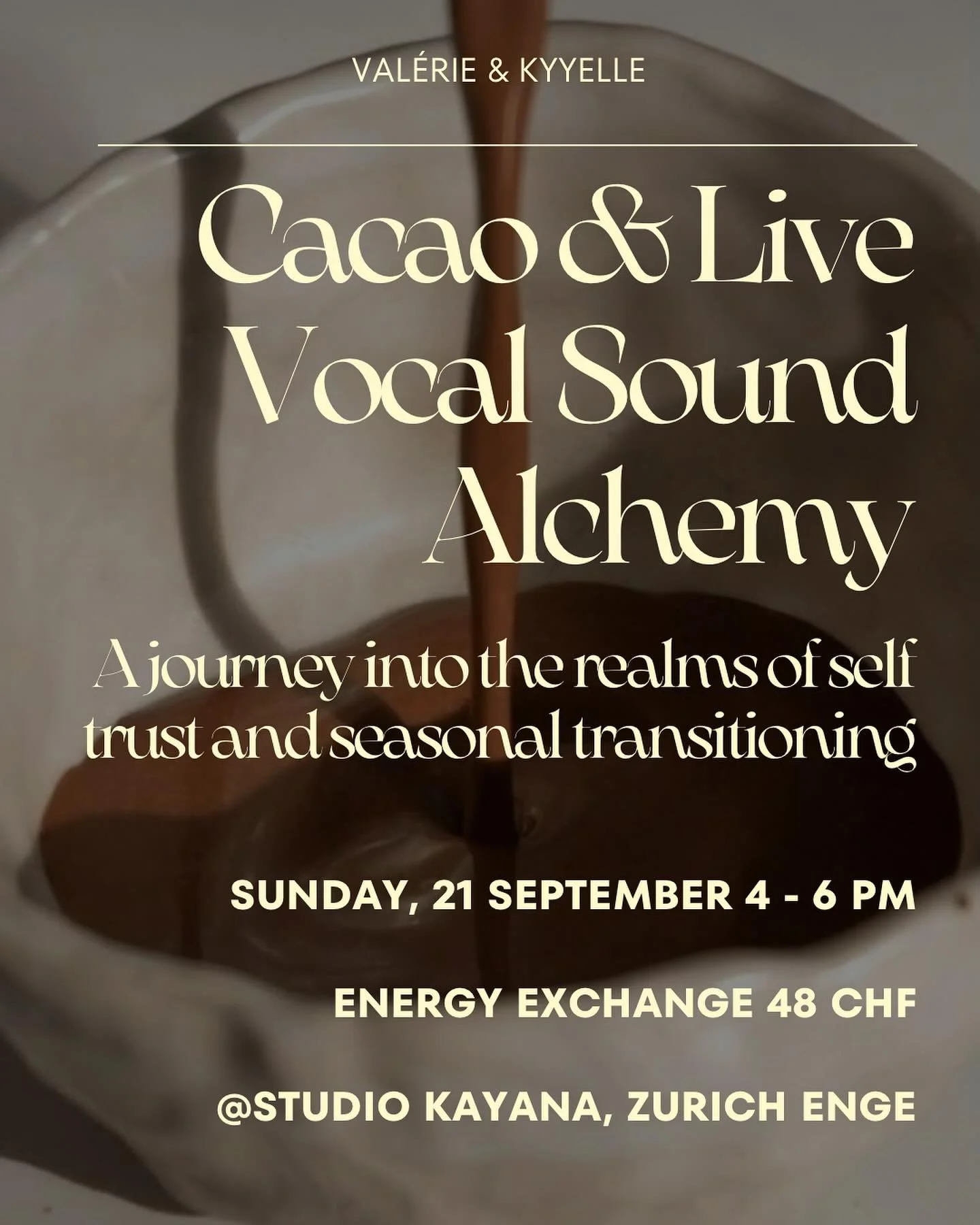 Hello beautiful soul🤍✨ - subscription link in bio

join us for a heart-opening cacao ceremony and live vocal sound journey to ground, align, and awaken self trust as we transition from the fiery summer into the rooted energy of autumn - an invitatio