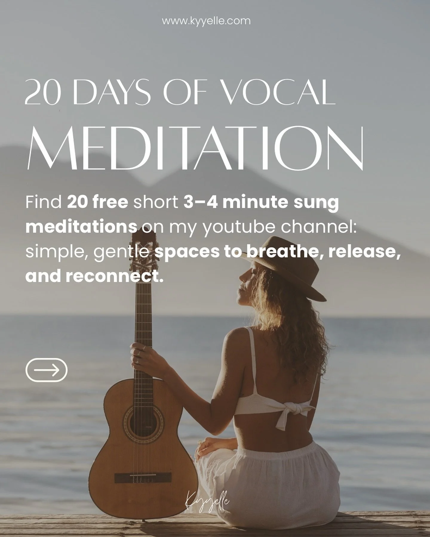 3&ndash;4 minutes of your day for 20 days. Free. Just you and your breath 🤍

I created this as a meditation journey for anyone needing a reset, a little peace, or a fresh beginning.

Each meditation is like a song 🎶 its own moment, mood, and messag