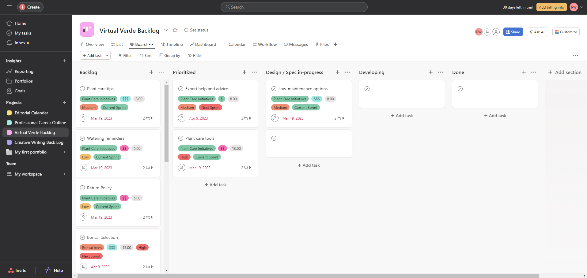 Kanban Board Example