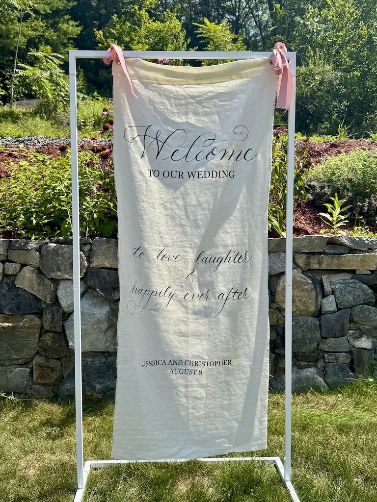 Linen Fabric Wedding Sign