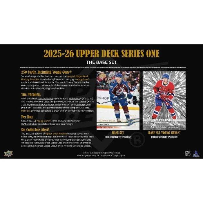 2025-26 Upper Deck Series 1 Hockey - Soon 10/15