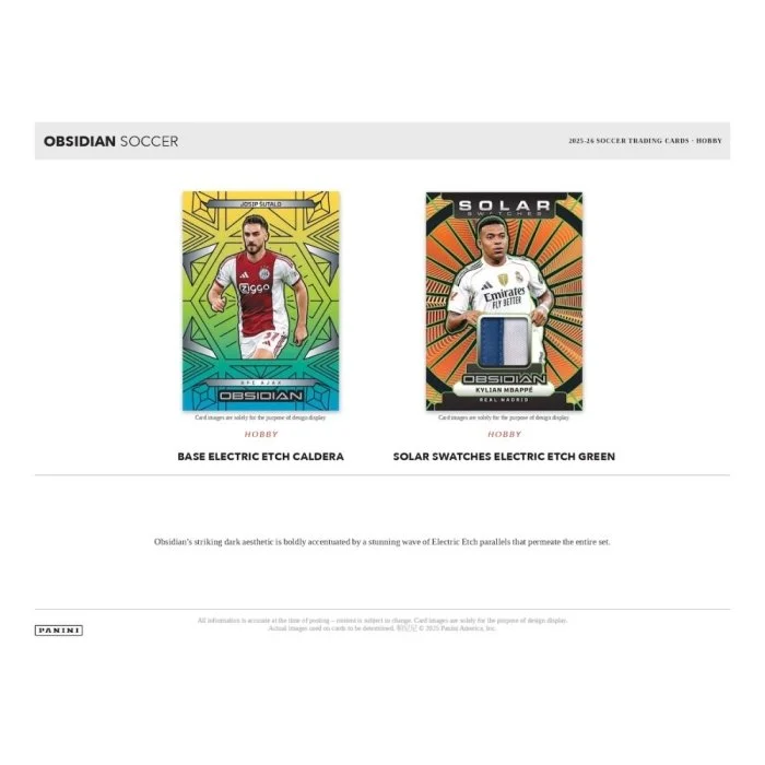 2025-26 Panini Obsidian Soccer - Soon 7/24