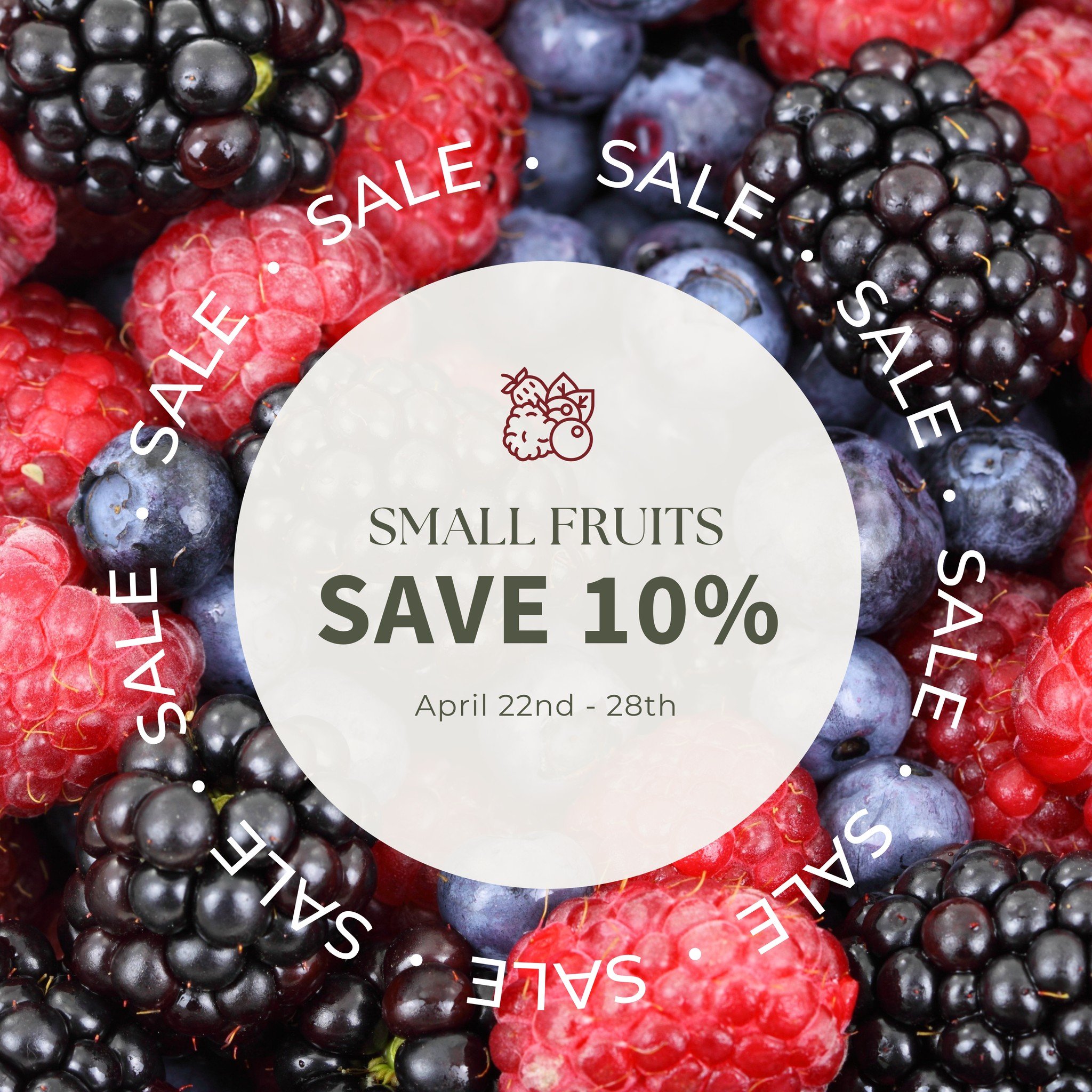 Last Chance tomorrow to Save 10% on Small Fruits! 

Grow what you eat! Eat what you grow! 🫐
*citrus plants &amp; tropical fruits located in the greenhouse are excluded from the sale

#downtoearth #eauclaire #gardencenter #smallfruits #blueberries #r