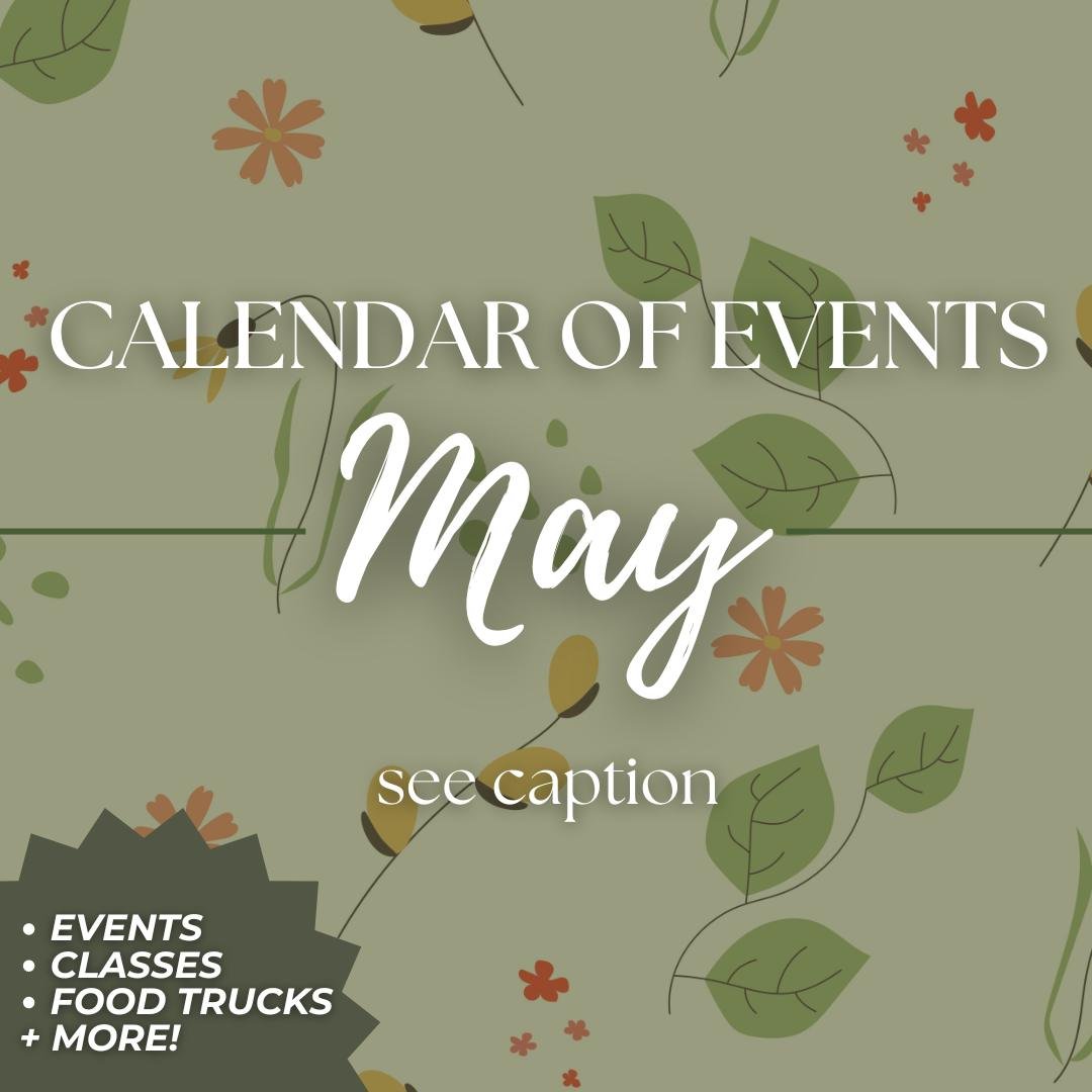 Happy May!! ☀🌼

Our May is stocked full of local food trucks, fun classes, + exciting events!! Be sure to put these events on your May calendar + join us in our springtime fun! 

May 4-5 - Spring Open House
May 4-5 - Bare Root Peony Sale
May 4 - Spr