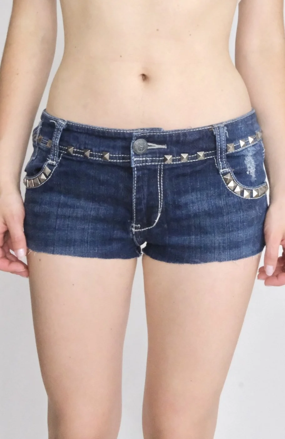 Studded Denim Micro Short (XS)