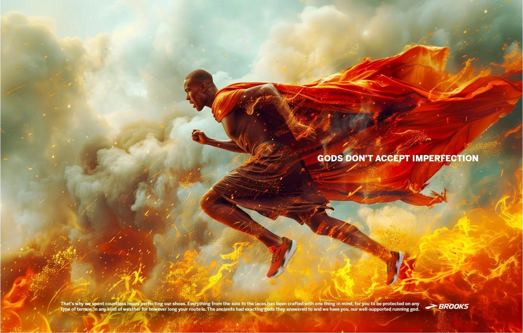 Copy: That’s why we spent countless hours perfecting our shoes. Everything from the sole to the laces has been crafted with one thing in mind, for you to be protected on any type of terrain, in any kind of weather, for however long your run is. The a