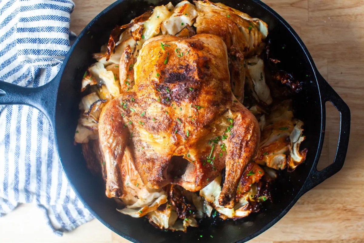 Roasted Chicken and Cabbage