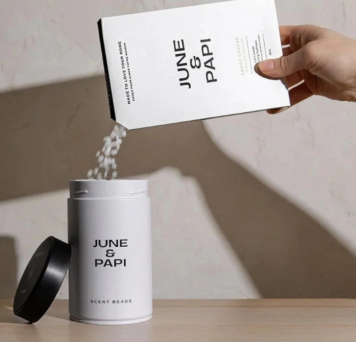 June&Papi Scent Beads and tin eco laundry