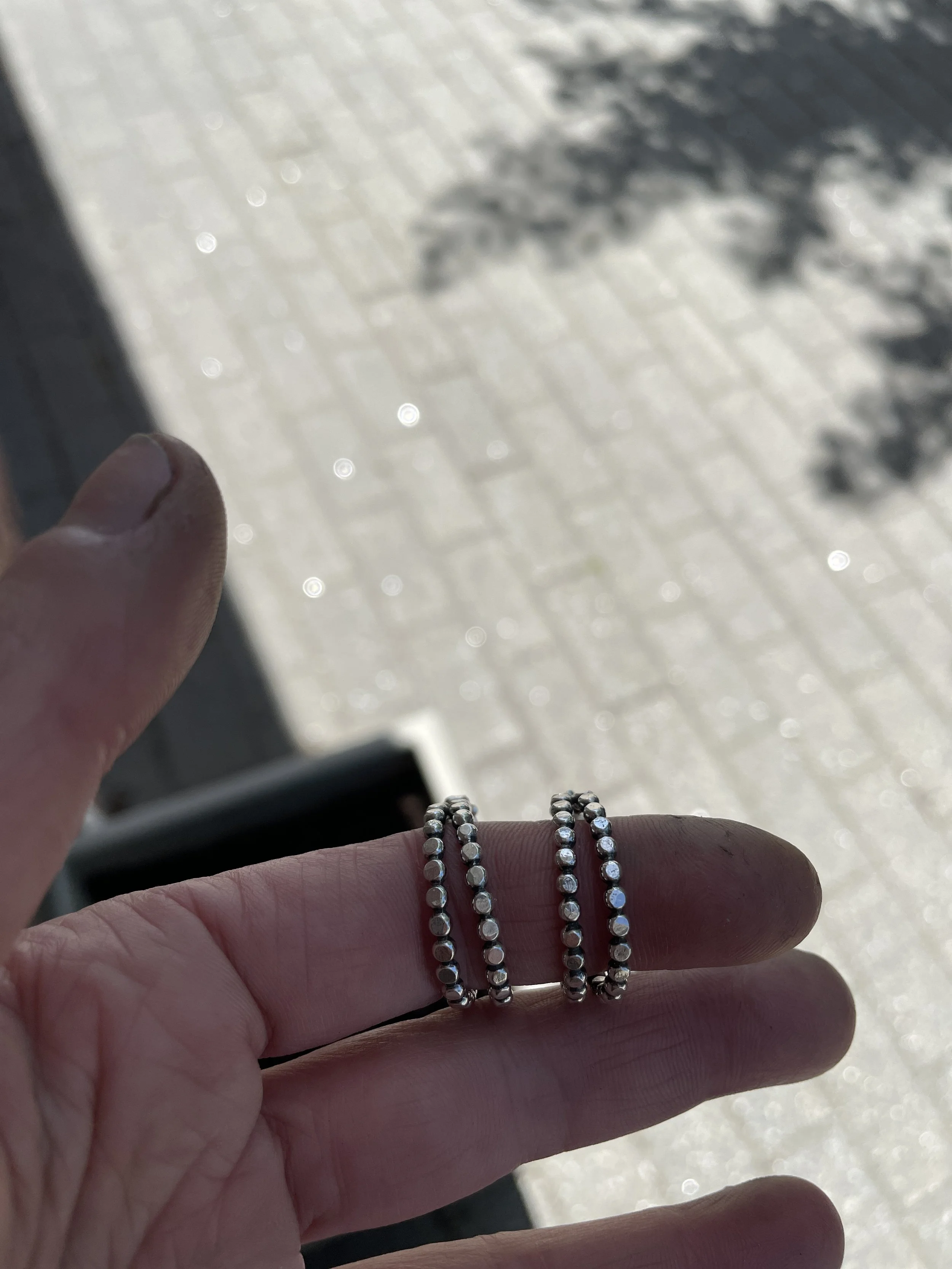 Sterling Silver Beaded Split Hoop Earrings — Modern Metalsmith