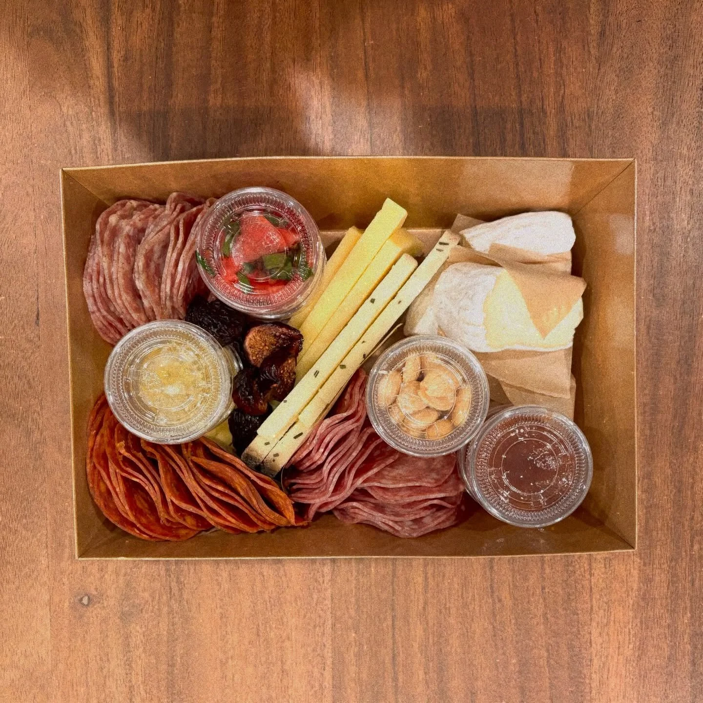 Introducing charcuterie grab n&rsquo; go, now avail in our shop. 🤤 Get one for lunch! We open at 12 pm.