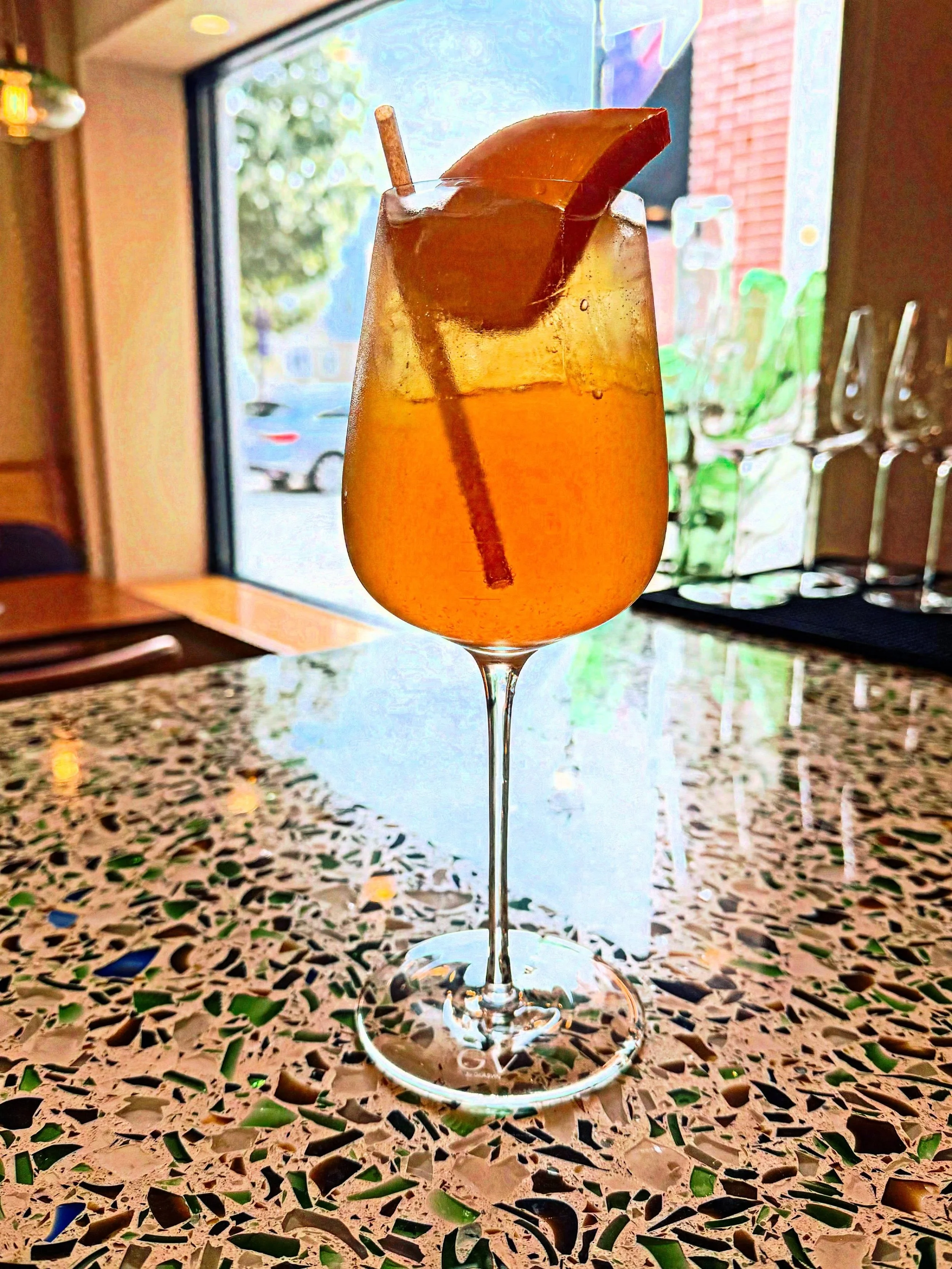 We&rsquo;re currently obsessed with orange wine and spritzes 🍊🍷✨&hellip; so naturally, we&rsquo;re thinking about putting them together. 👀😂 Should we do it?! ⬇️

#orangewine #spritzlife #winebar #menu