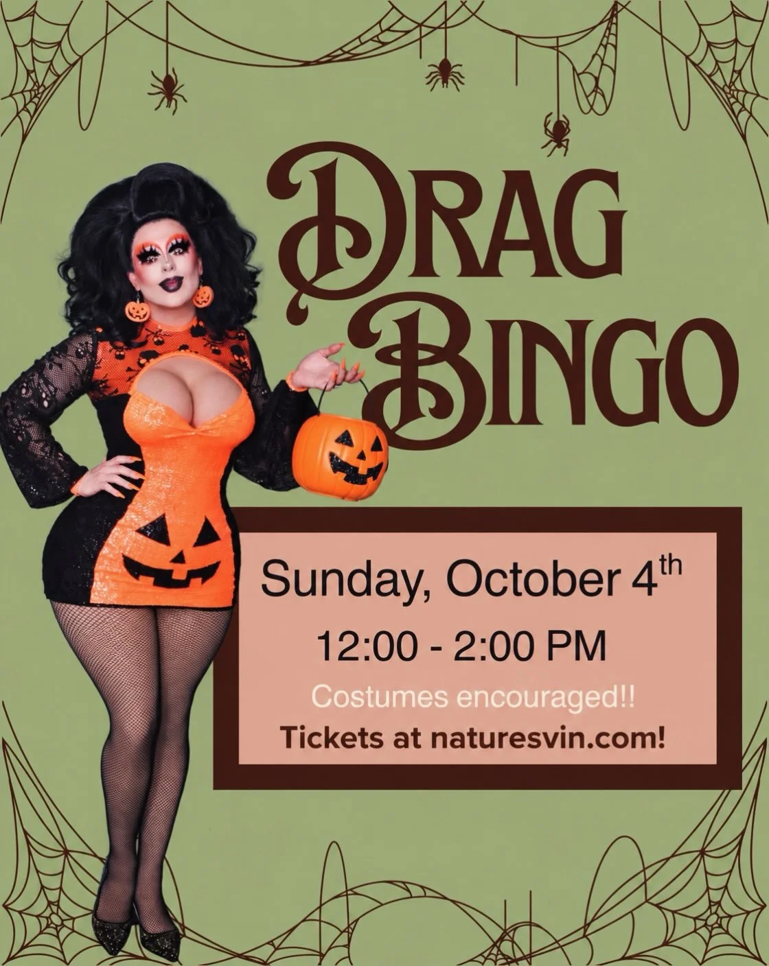 Already over 50% sold! 🎃💃🏻
This one is going to sell out FAST. Grab your tickets ASAP! 🕷️🍷 Tickets at naturesvin.com

#dragbingo #halloween #winebar