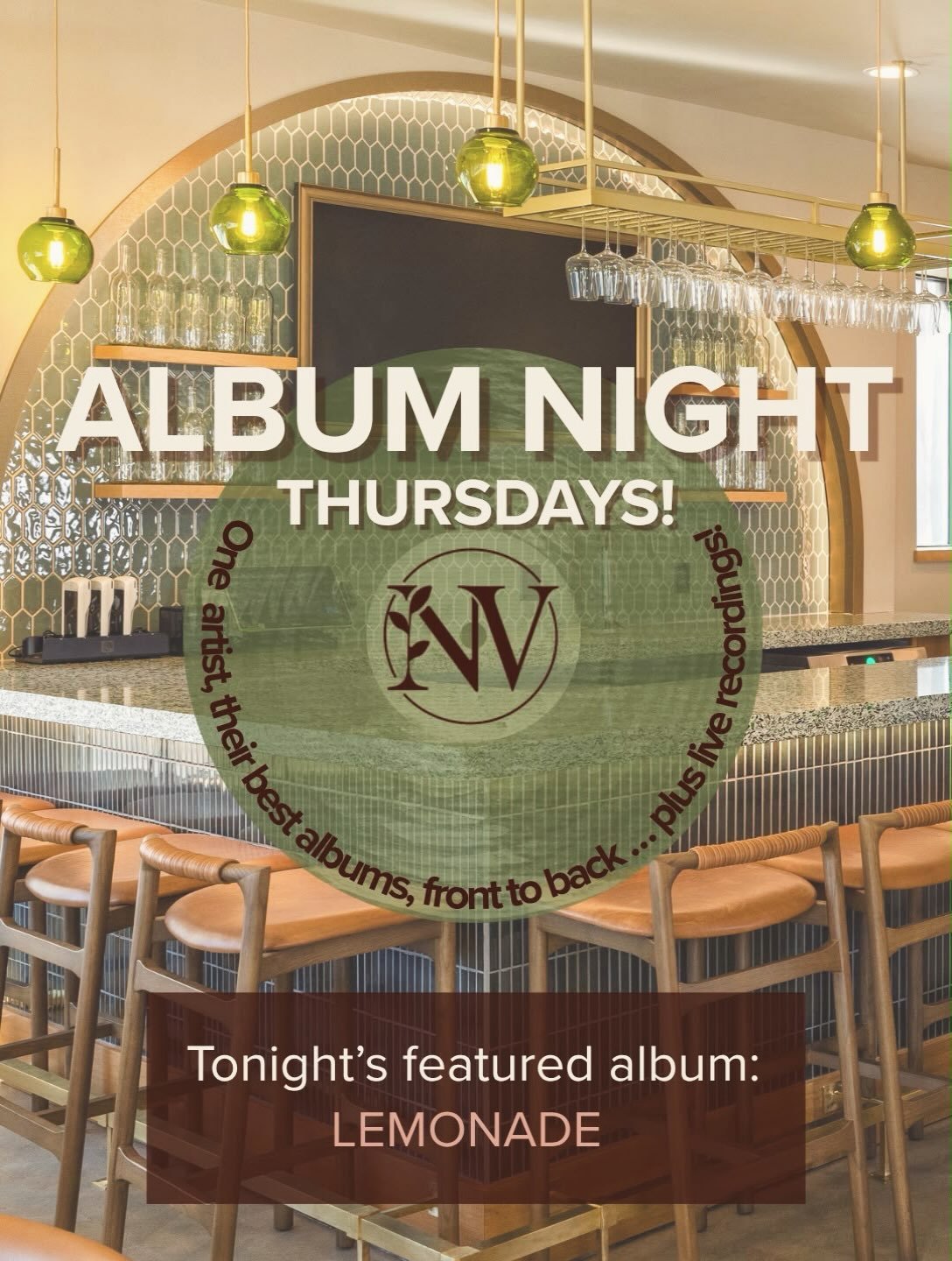 Tonight we&rsquo;re featuring one of our wine lady&rsquo;s all time fave albums, Lemonade by 👑 Bey. See you at 4 pm!🍷 #beyonce #beyhive 🐝