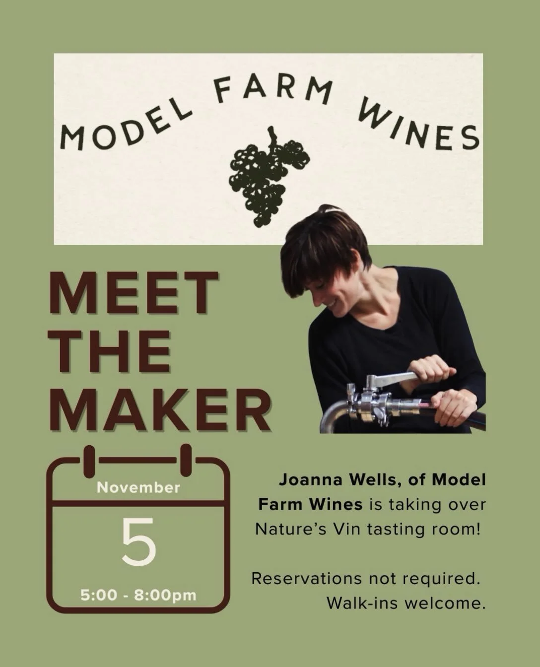 🍷 Meet the Maker: Joanna Wells of Model Farm Wines | November 5

We&rsquo;re thrilled to welcome Joanna Wells to @naturesvin during our #anniversaryweek! 💚 Join us for an evening of thoughtfully crafted California wines, vineyard stories, and a cha