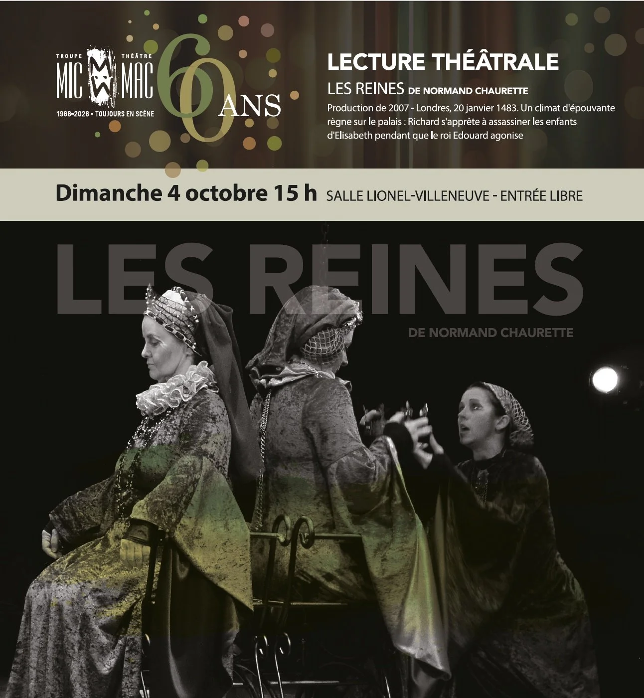 Lecture théâtrale - Les Reines