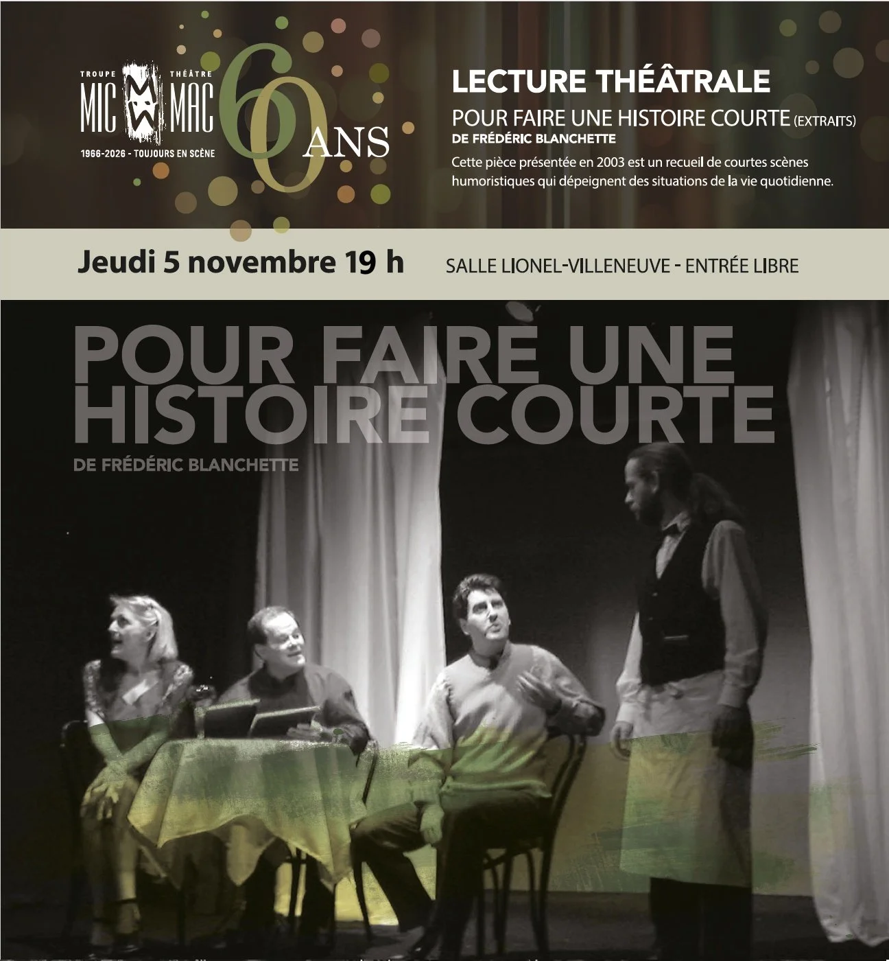 Lecture théâtrale - Pour faire une histoire courte