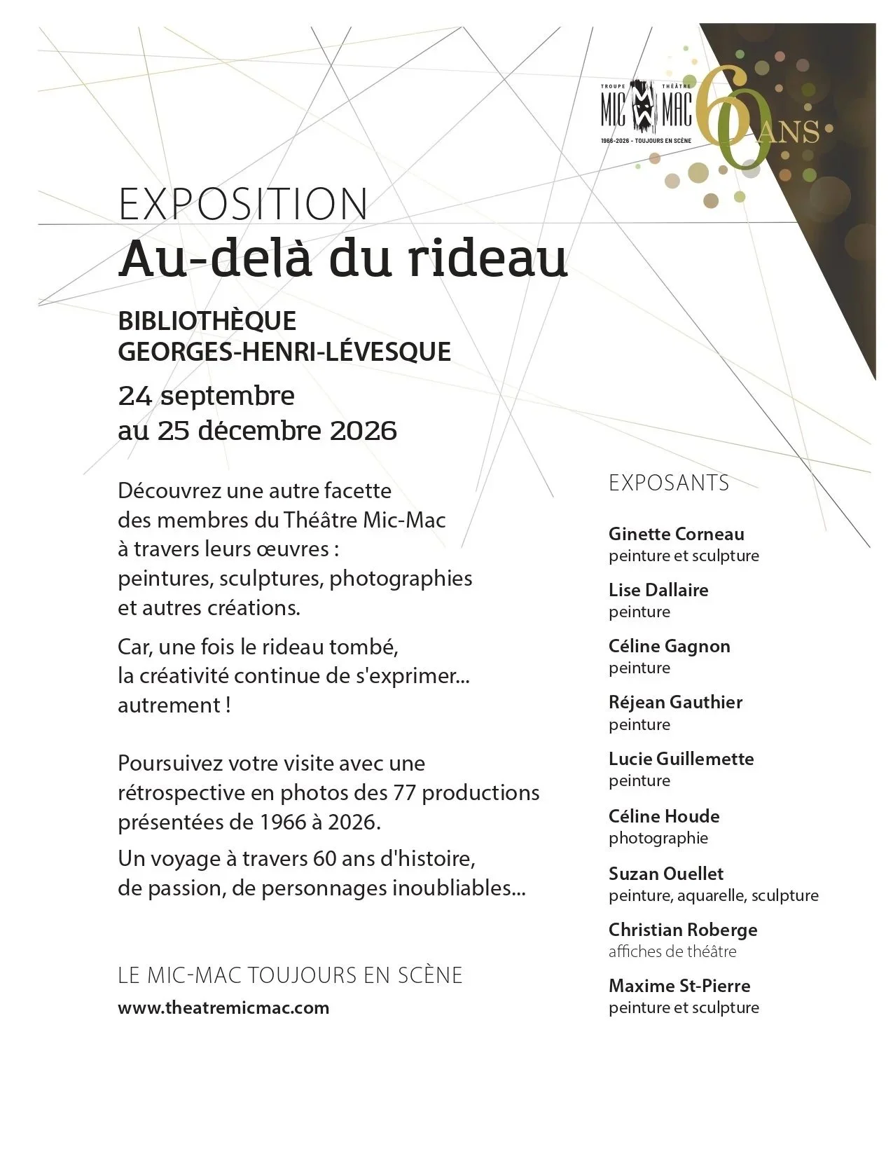 Exposition des membres du Théâtre Mic-Mac