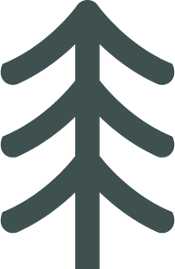 Simple illustration of a pine tree silhouette.