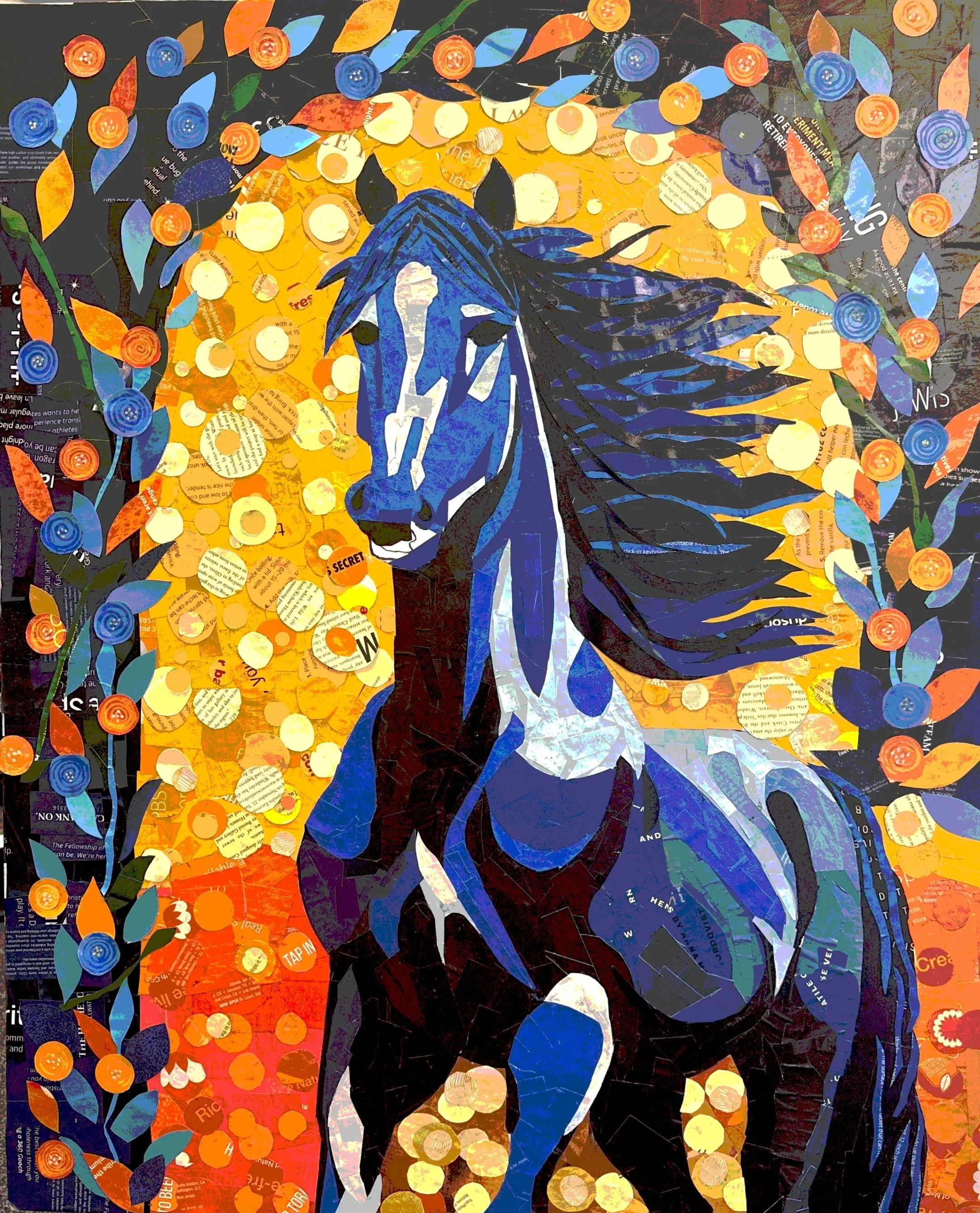 "Midnight Run"
Collage
24"x30"
$650