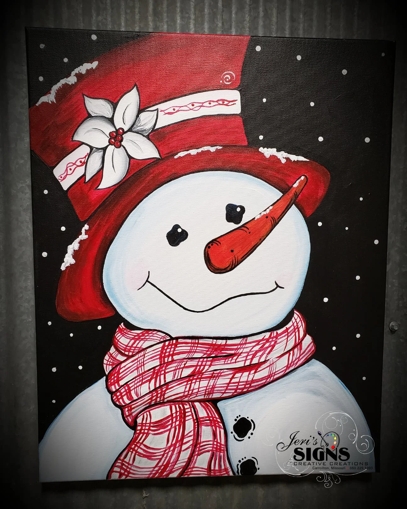 Poinsetta Snowman