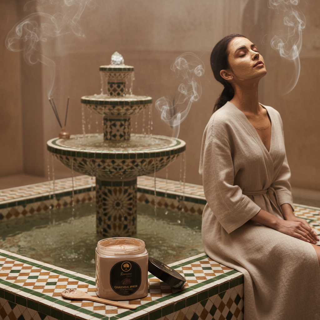 Ghassoul-&-Oud-Mask-model sitting in spa with mask.png
