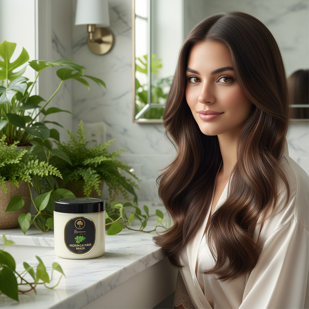 Moringa-Hair-Mask-for-Deep-Hydration,-Hair-Loss-model after her hair treatment 1.png